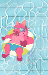Vaporwave hyena from Art Fight 2026