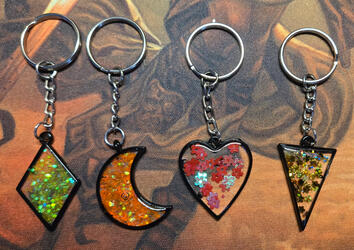 Resin inclusion keychains